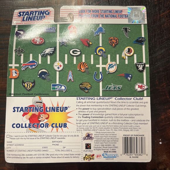 1997 NFL Starting Lineup Brett Favre Green Bay Packers Action Figure NEW Kenner - Picture 2 of 6